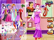 Play Emo Mulan Dress Up free online game, showing the Disney princess Mulan with an emo hairstyle and black, alternative fashion clothes.