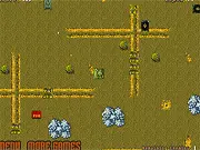 Armored Warfare: Tank Battle gameplay screen showing a green tank cannon facing an enemy tank across a hilly landscape. Play free online game.