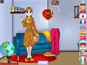 Traditional Clothes Dressup game screen showing a character standing next to a selection of 11 different traditional costumes from various world cultures.