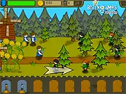 Knights and Kastles 2 free online game screenshot, medieval strategy game where units attack enemies and buildings are captured