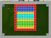 Gameplay screenshot of the free online game Ball Story showing a bouncing ball being matched to colored bricks on the screen