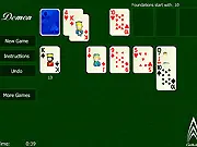 Demon Patience free online solitaire card game, Klondike variation, 13-card reserve challenge on PlayArcadeHub
