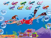 Scuba Diving Fashion online game, girl dressed as a mermaid swimming with fish, free dress up game on PlayArcadeHub
