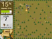 Gameplay screenshot from the free online game Plant-man, showing a green character planting tree saplings in a maze while being chased by enemy figures
