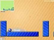 Toss Ball free online game screenshot, aim the ball to hit all orange dots and the goal