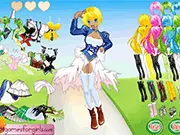 Lily in a stylish pleated skirt outfit, playing a free online cutie dressup game