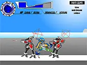 Robot Warrior free online action game screenshot - player shooting and destroying enemy robots