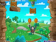 Save the King puzzle game screenshot showing hero using balloons to climb a mountain