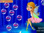 Blue Lake Little Fairy Dress Up free game featuring three fairies named Alice, Beta, and Carmen in magical, ethereal gowns by a night lake