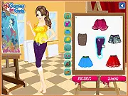 Pretty Artist dress up game online free Bella student fashion