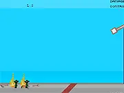 Blast The Enemy Base Defense game online - a powerful cannon blasting a wave of incoming enemies