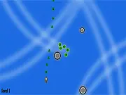 Play Cursor Attack 3 free online game, shooting targets with a computer mouse cursor, collecting green orbs in a minimalist arcade shooter.
