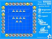 Atomic Minesweeper free online puzzle game with grid, numbers, and hidden mines