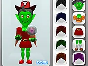 Wicked Witch Dress Up free online game featuring a stylish cartoon witch wearing a magical cape and pointy hat