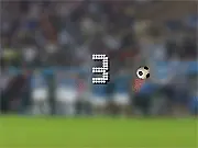 Mini Kickups game screen showing a small animated soccer ball bouncing in the air against a simple background, ready to be clicked