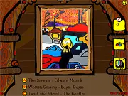 Famous Paintings Parodies 3 free online quiz game, art history masterpieces parody, funny trivia challenge, PlayArcadeHub