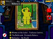 Famous Paintings Parodies 7 free online quiz game, identifying famous artwork with a funny parody twist, art history trivia