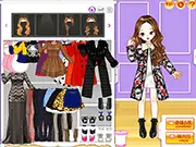 Holiday Party Chic online game screenshot, young lady selecting a beautiful holiday party outfit, free festive dress-up game