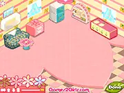 Flowery House online game icon showing the interior of a brightly decorated room filled with floral wallpaper, plants, and cozy furniture.