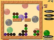 Mysterious Balls Online game screenshot showing colored balls on a grid, ready to be matched three or more in a line to solve the puzzle.