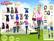 Favorite Colleague Dress Up free online game screenshot, dressing up a female character with various outfits