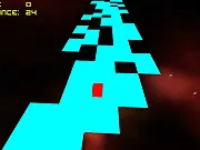 Screenshot of 3D Runner Arcade game, featuring a ball or vehicle on a futuristic road in space