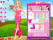 Play Flower Dress Up free online game featuring summer dresses and flower headbands