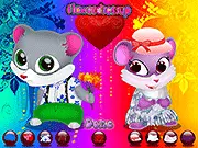 Hamsters in Love free online dress up game screenshot, two cartoon hamsters wearing clothes