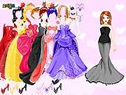 Elegant Gown Dress Up free online game screenshot showing a model wearing a stylish dress