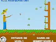 Bottle Crumble free online shooting game where player aims to break 5 glass bottles with limited bullets