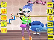 Screenshot of the Cute Eva Dressup game showing the character Eva with a selection of dresses, shoes, and accessories ready to be chosen for a high-scoring outfit.