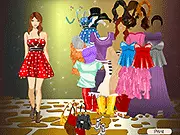 Screenshot of Party Style Dress Up showing a young girl dressed in an elegant gown with accessories, ready for a night party.