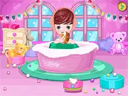 Play Baby In The Snow Care free online game, a baby care and dress up game where you feed and clean the baby and dress her in warm winter clothes.