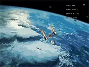 Debris Hunter free online space game screenshot showing a ship collecting floating garbage
