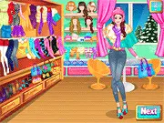 Screenshot of Winter Market Day Dress Up game showing girls in stylish winter clothes ready for shopping