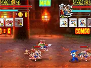 Screenshot of Pocket Fighter Adventure free online beat 'em up with chibi Capcom characters