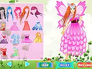 Fairy Princess Dress Up game screenshot, fairy girl with wings and elegant clothes, free online fantasy game