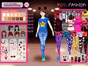Indie Fashion Runway dress up game, free online alternative style clothing, colorful girls game