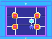 Screenshot of the Fury online action game showing a colored block chasing a small, fast-moving white orb on a black background.