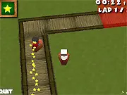 Free online Ghoul Racers game image, showing Halloween monsters racing coffins on a spooky track with sharp turns