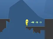 Screenshot of Lucid Platformer game showing the character jumping across a dark, abstract dreamscape level