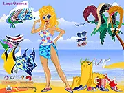 Lana on the Beach game image, free online dress up game for girls, virtual stylist playing on the beach