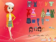 Stylish Cutie Dressup game screenshot showing a girl and her dog in matching fashionable outfits ready for an outing