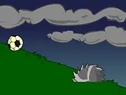 Screenshot of the Ultimate Goal online game showing a character, the stray, jumping over a deadly spike pit in a platformer level, emphasizing the danger and goal.