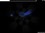 Screenshot of the Fatsnake online game, showing a long, colorful snake or fish moving freely in an open arena, highlighting the non-traditional arcade gameplay.