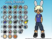The character Jack Rabbit in a boyish outfit from the Jack Rabbit Dress Up free online makeover game