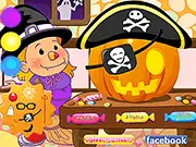 Halloween Pumpkin Dress Up game screenshot, customize adorable pumpkin characters, play free spooky game online