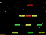 Bounce! Arcade gameplay screenshot showing a character mid-air, attempting to land on a square platform while avoiding sharp, deadly spikes.