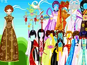 Archaic Heroine History dress-up game screenshot showing a female warrior character wearing ornate medieval armor and holding a sword.