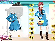Pregnant Woman Grocery Day free online game screenshot showing the pregnant woman dressed in a stylish, comfortable outfit, ready to go shopping.
